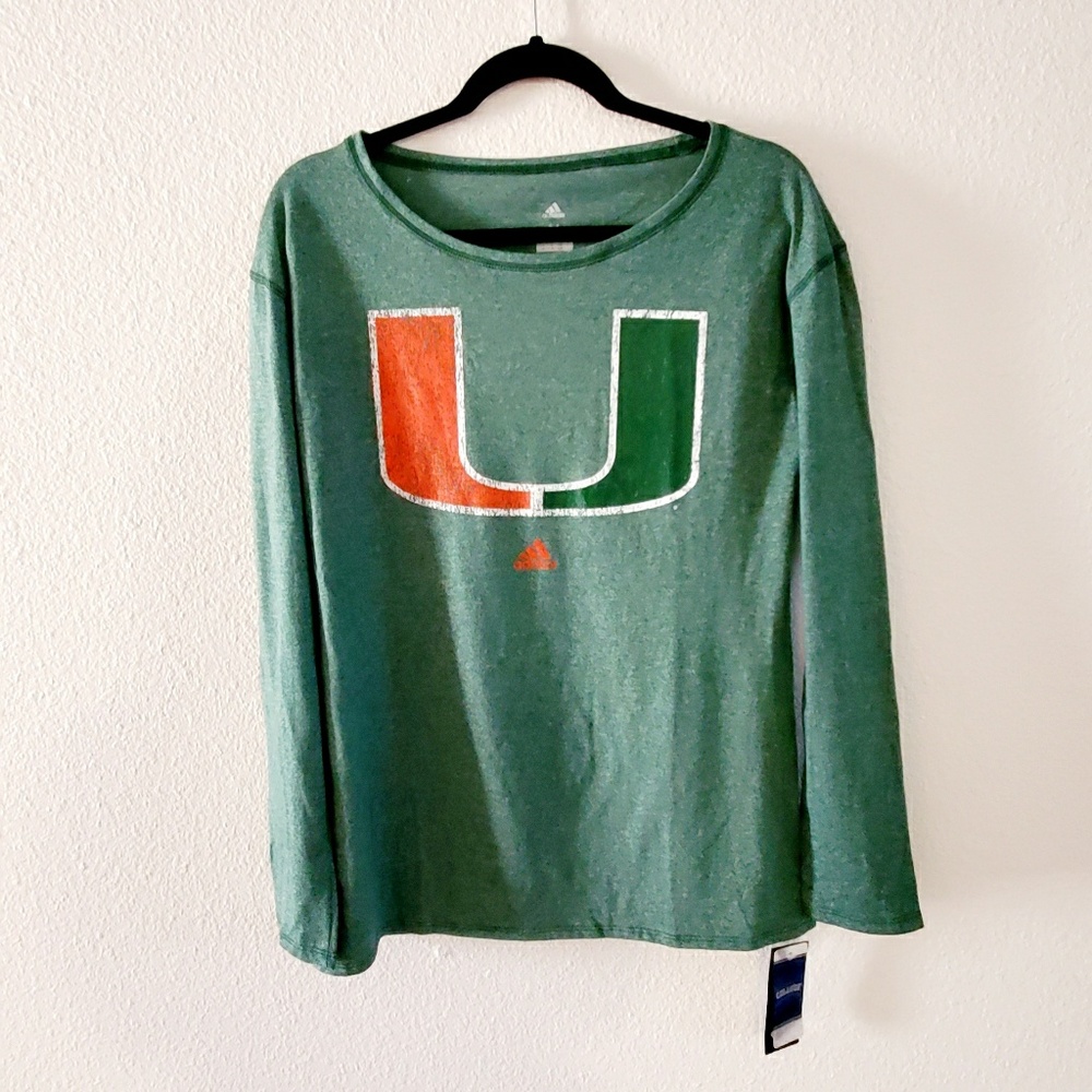 Miami Hurricanes Adidas Womens Crew Long Sleeve, M